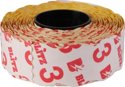 Árazószalag, 22x16 mm, BLITZ, sárga