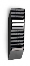 Prospektustartó, fali, fekvő, A4, DURABLE "FLEXIBOXX 12", fekete
