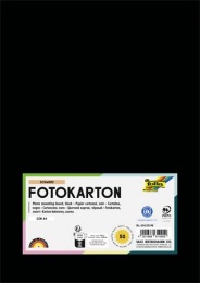 Dekorkarton, 2 oldalas, A4, 300 g, 50 lap, FOLIA, fekete