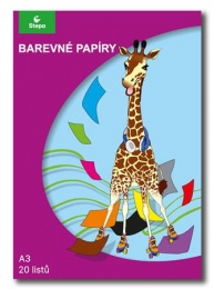 Színes papír,  A3, 80g, 10x2 lap  STEPA, vegyes színek